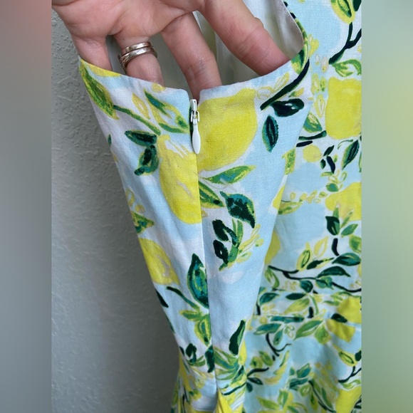 NWOT 1901 Nordstrom Tie Front Lemon Print Faux Wrap Mini Sleeveless Dress Sz XL - Picture 12 of 16